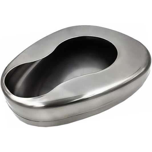 Bedpans for Elderly Men & Women, Heavy Duty Autoclavable Stainless Steel Bedpan for Medical Centers and Home Use, 14" x 11 3/8"
