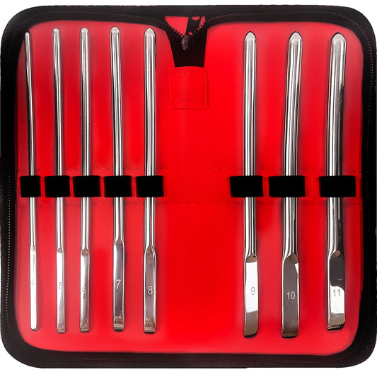 Hegar Medical Dilator Sounds Set Stainless Steel Instrument, 7.5" - 8 Pcs - Single Ended