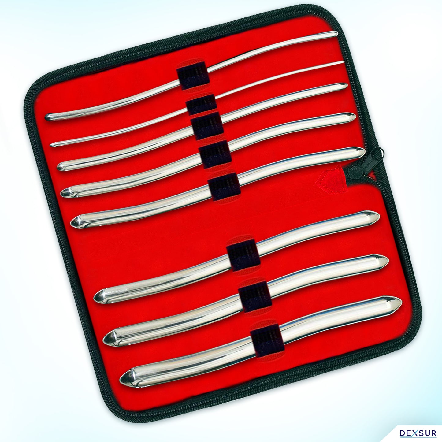 Hegar Medical Dilator Sounds Set, Stainless Steel Instrument, 7.5" - 8 Pcs - Double Ended