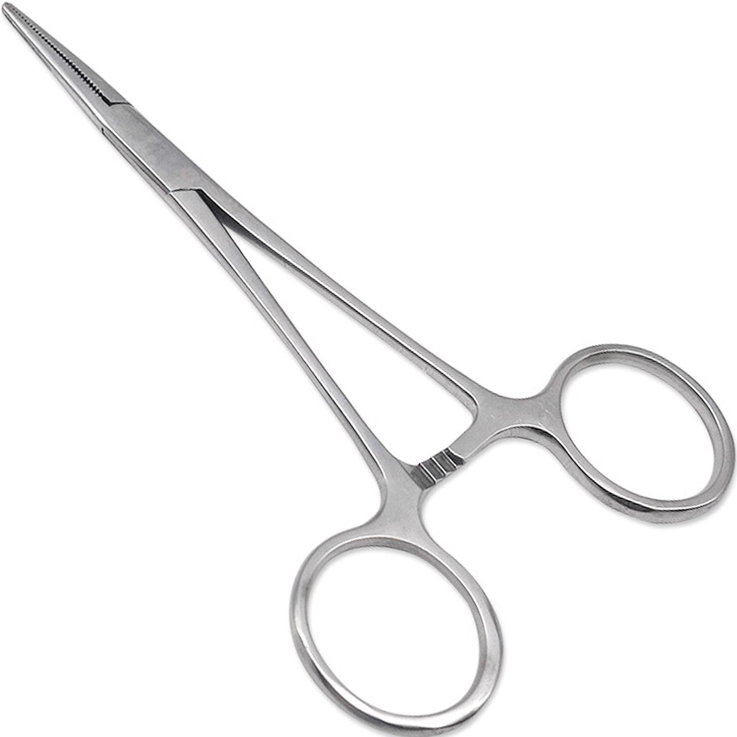 Precision Kelly Hemostat Forceps Locking Tweezers Clamp, Silver, 5.5 Inches, Straight Stainless Steel