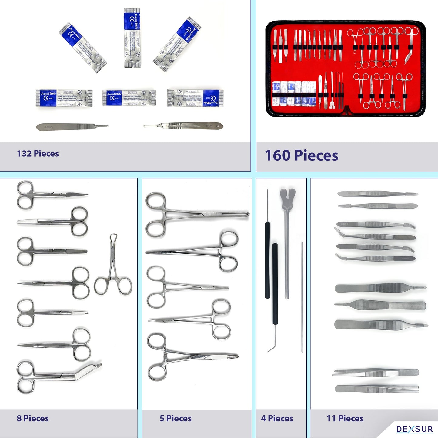 160 Pcs Advanced Dissection Kit Biology Lab Anatomy Dissecting Set for Medical Students