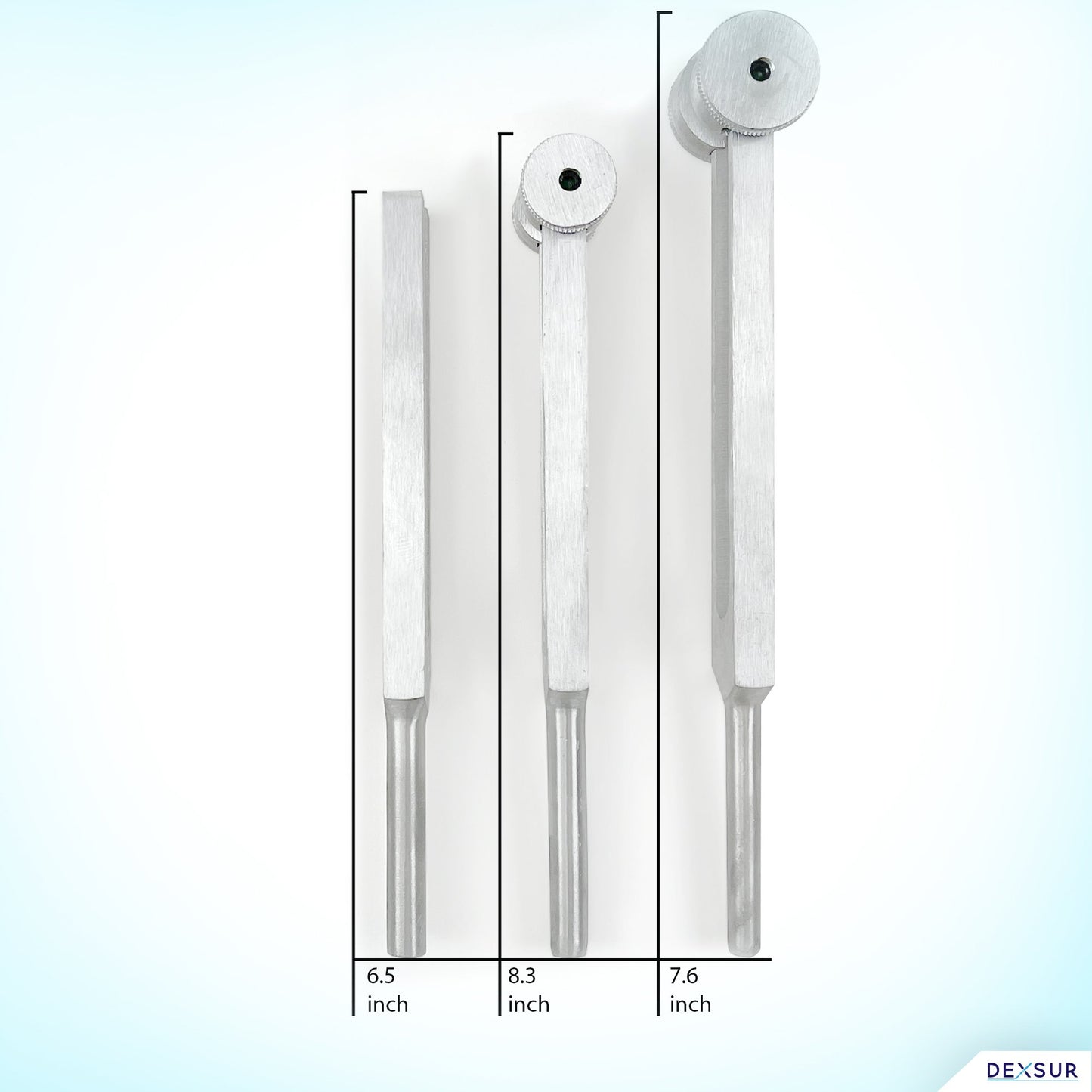 Medical Grade Aluminum Alloy Sensory Tuning Fork with Fixed Weights, Non Magnetic, One Each of C128, C256, C512 Tuning Forks, 3 Pcs