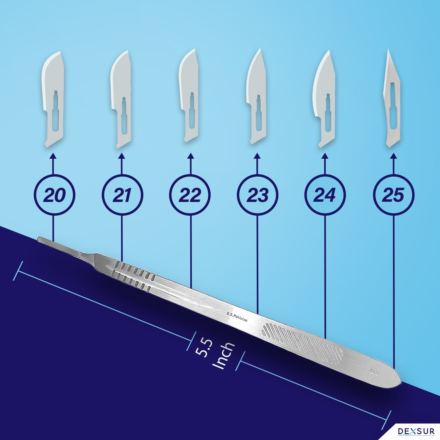 Scalpel Handle # 4L, Premium Quality, Rust Proof Stainless Steel Scalpel Knife Handle, Lightweight and Durable, Fits Surgical Blades No. 20, 21, 22, 23, 24 and 25