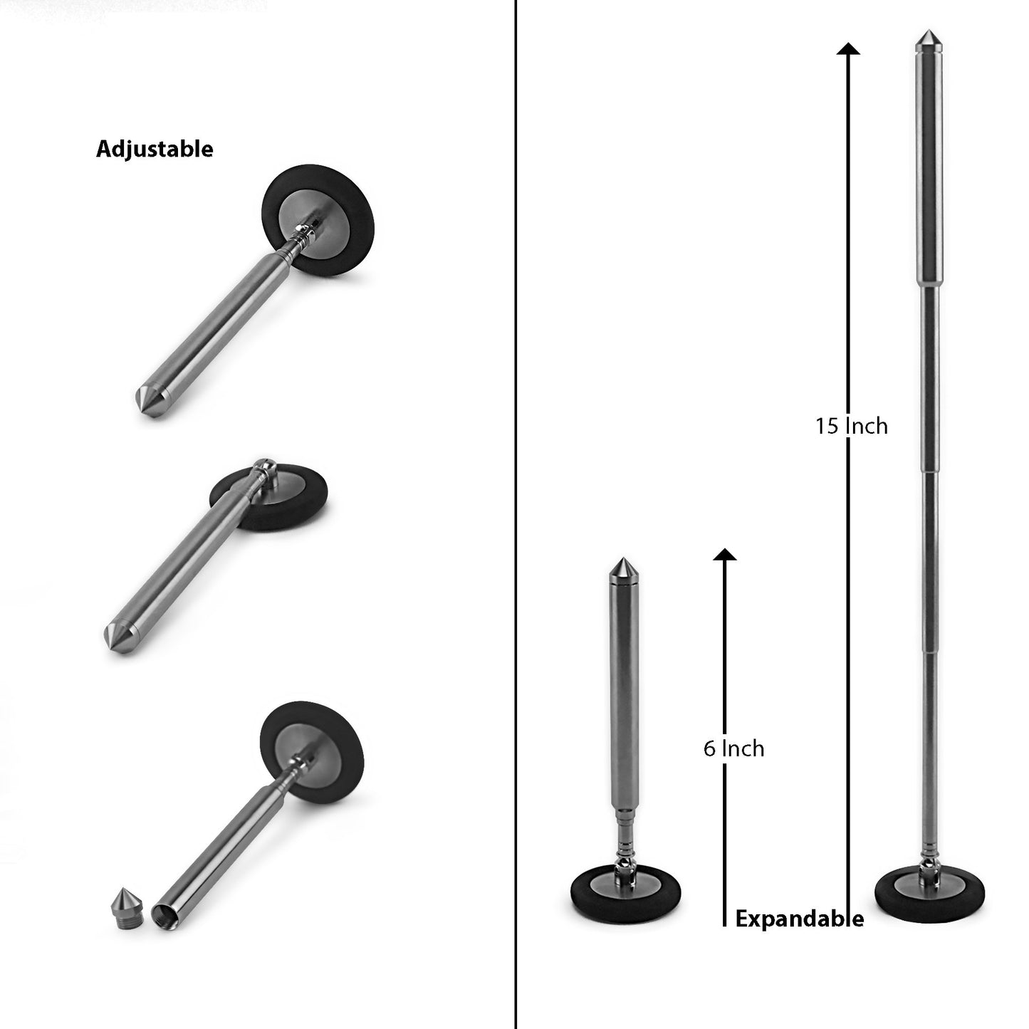 Babinski Neurological Reflex Hammer with Needle for Superficial Responses - Telescoping Metal Handle